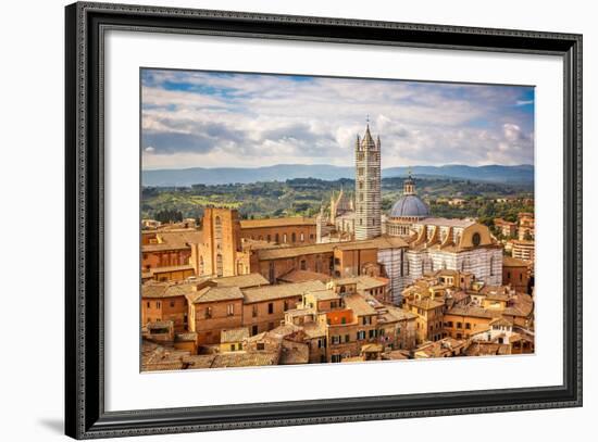 Aerial View over Siena: Siena Cathedral-sborisov-Framed Photographic Print