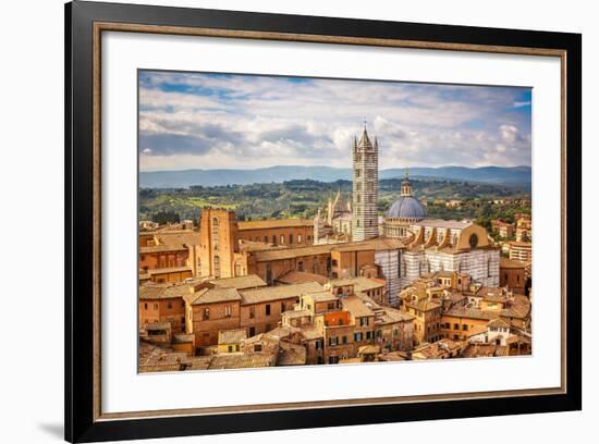 Aerial View over Siena: Siena Cathedral-sborisov-Framed Photographic Print