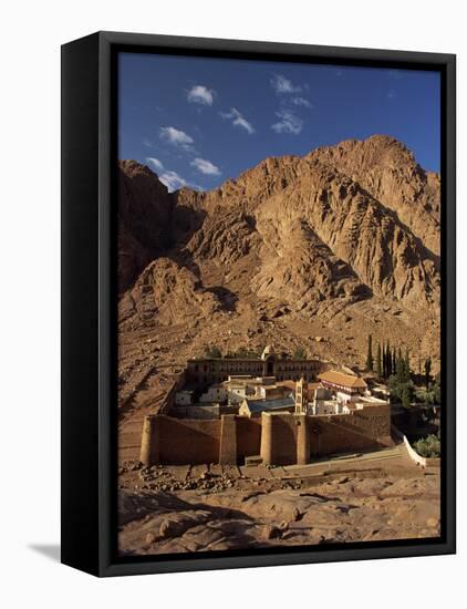 Aerial View over St. Catherines Monastery, UNESCO World Heritage Site, Egypt, Sinai-Julia Bayne-Framed Premier Image Canvas