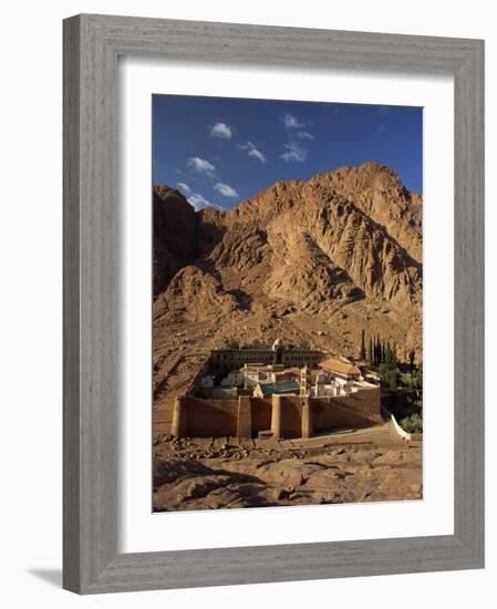 Aerial View over St. Catherines Monastery, UNESCO World Heritage Site, Egypt, Sinai-Julia Bayne-Framed Photographic Print