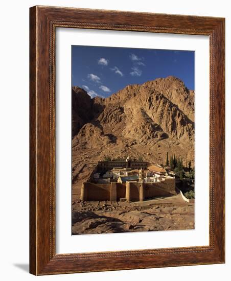 Aerial View over St. Catherines Monastery, UNESCO World Heritage Site, Egypt, Sinai-Julia Bayne-Framed Photographic Print