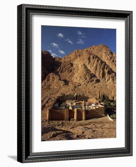 Aerial View over St. Catherines Monastery, UNESCO World Heritage Site, Egypt, Sinai-Julia Bayne-Framed Photographic Print