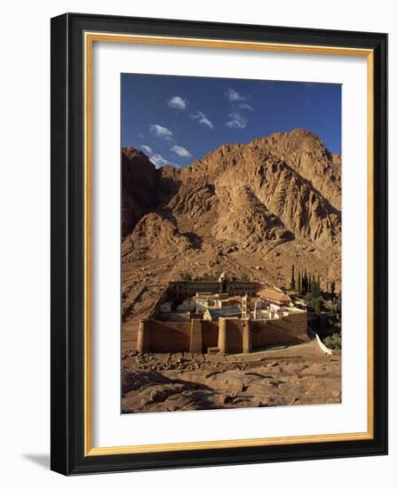 Aerial View over St. Catherines Monastery, UNESCO World Heritage Site, Egypt, Sinai-Julia Bayne-Framed Photographic Print