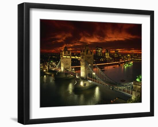 Aerial View over Tower Bridge, London, England, United Kingdom, Europe-Dominic Harcourt-webster-Framed Photographic Print