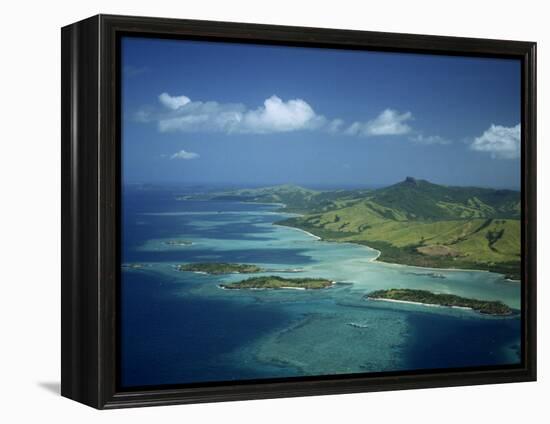 Aerial View over Yasawa Island, Fiji, Pacific Islands, Pacific-Strachan James-Framed Premier Image Canvas