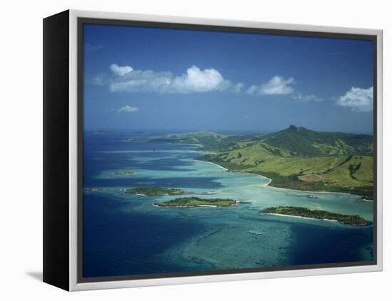 Aerial View over Yasawa Island, Fiji, Pacific Islands, Pacific-Strachan James-Framed Premier Image Canvas