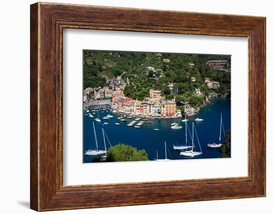 Aerial View, Portofino, Liguria, Italy, Europe-Peter Groenendijk-Framed Photographic Print