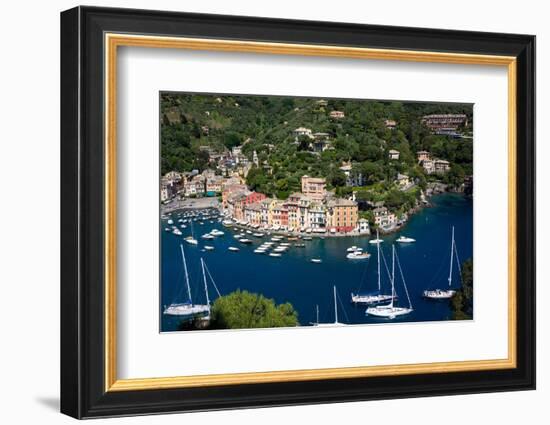 Aerial View, Portofino, Liguria, Italy, Europe-Peter Groenendijk-Framed Photographic Print