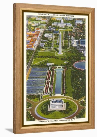 Aerial View, Reflecting Pool, Mall, Washington, D.C.-null-Framed Stretched Canvas