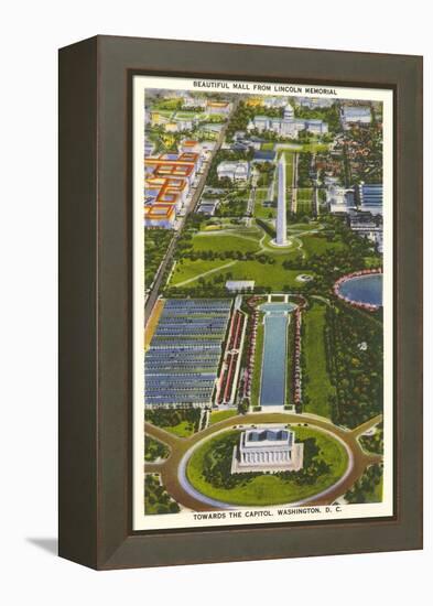 Aerial View, Reflecting Pool, Mall, Washington, D.C.-null-Framed Stretched Canvas