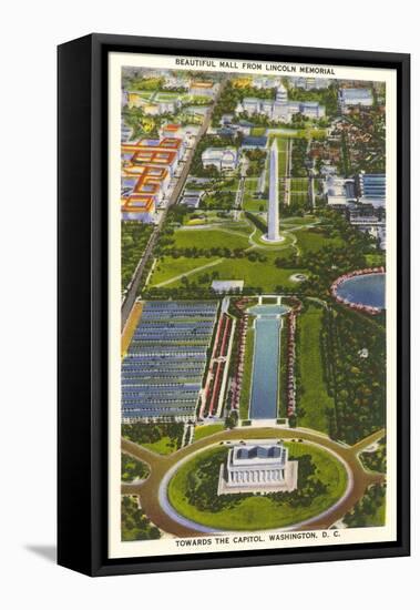 Aerial View, Reflecting Pool, Mall, Washington, D.C.-null-Framed Stretched Canvas