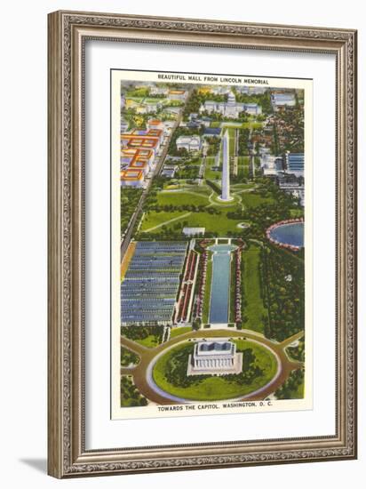 Aerial View, Reflecting Pool, Mall, Washington, D.C.-null-Framed Art Print
