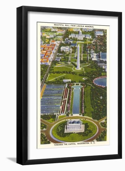 Aerial View, Reflecting Pool, Mall, Washington, D.C.-null-Framed Art Print