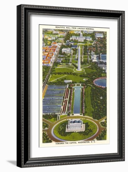 Aerial View, Reflecting Pool, Mall, Washington, D.C.-null-Framed Art Print