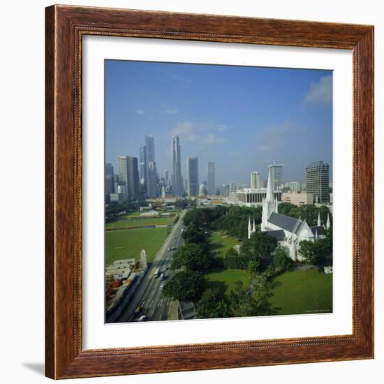 Aerial View, Singapore, Asia-David Lomax-Framed Photographic Print