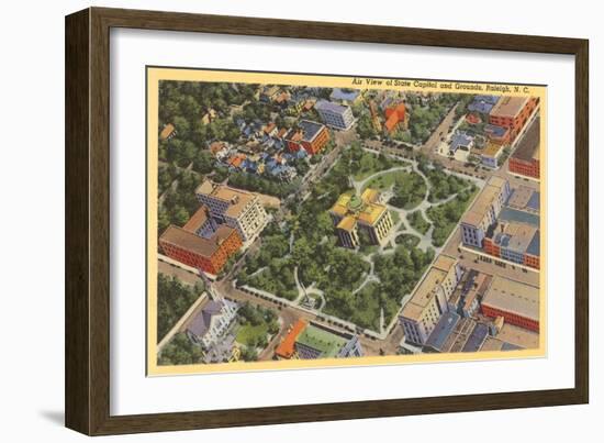 Aerial View, State Capitol, Raleigh, North Carolina-null-Framed Art Print