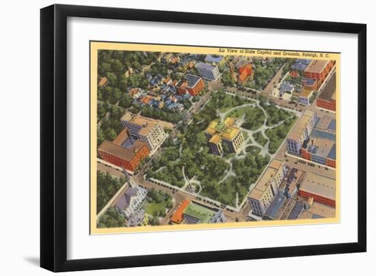 Aerial View, State Capitol, Raleigh, North Carolina-null-Framed Art Print