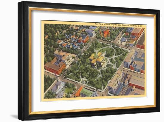 Aerial View, State Capitol, Raleigh, North Carolina-null-Framed Art Print