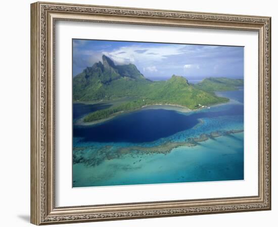 Aerial View, Tahiti, Bora Bora (Borabora), Society Islands, French Polynesia, South Pacific Islands-Sylvain Grandadam-Framed Photographic Print