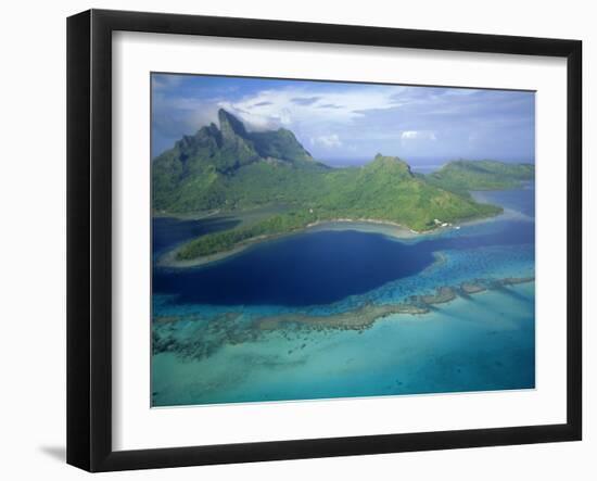 Aerial View, Tahiti, Bora Bora (Borabora), Society Islands, French Polynesia, South Pacific Islands-Sylvain Grandadam-Framed Photographic Print