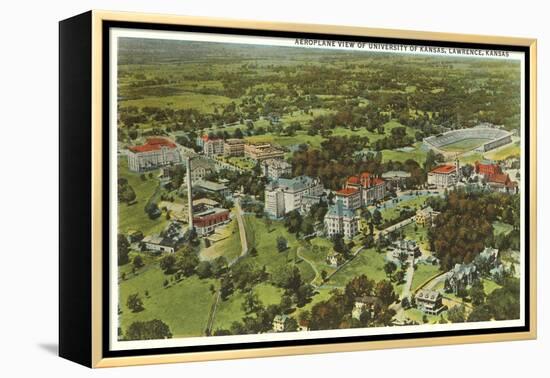 Aerial View, University of Kansas, Lawrence, Kansas-null-Framed Stretched Canvas