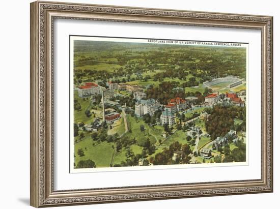 Aerial View, University of Kansas, Lawrence, Kansas-null-Framed Art Print