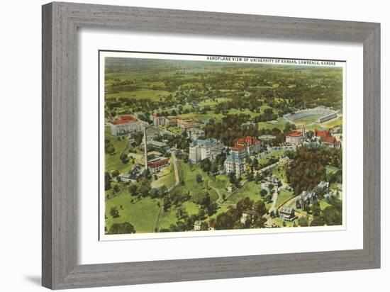 Aerial View, University of Kansas, Lawrence, Kansas-null-Framed Art Print