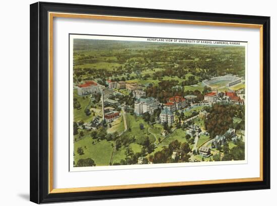 Aerial View, University of Kansas, Lawrence, Kansas-null-Framed Art Print