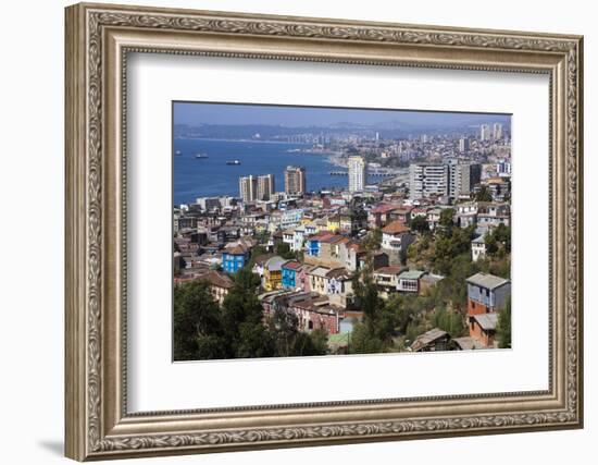 Aerial View, Valparaiso, Chile-Peter Groenendijk-Framed Photographic Print