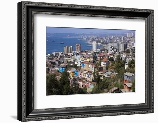 Aerial View, Valparaiso, Chile-Peter Groenendijk-Framed Photographic Print