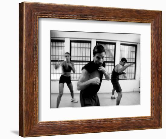 Aerobics Class- Group Working Out, New York, New York, USA-Paul Sutton-Framed Photographic Print