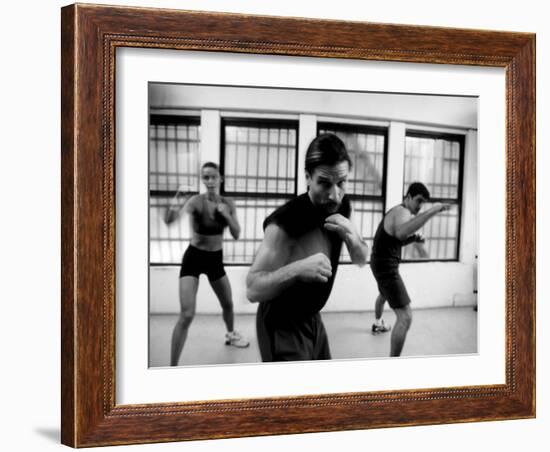 Aerobics Class- Group Working Out, New York, New York, USA-Paul Sutton-Framed Photographic Print