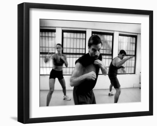 Aerobics Class- Group Working Out, New York, New York, USA-Paul Sutton-Framed Photographic Print