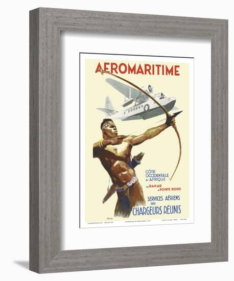 Aeromaritime - West Coast of Africa, from Dakar, Senegal to Pointe Noire, Congo-Brenet-Framed Art Print