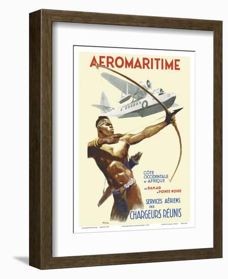 Aeromaritime - West Coast of Africa, from Dakar, Senegal to Pointe Noire, Congo-Brenet-Framed Art Print