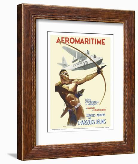 Aeromaritime - West Coast of Africa, from Dakar, Senegal to Pointe Noire, Congo-Brenet-Framed Art Print