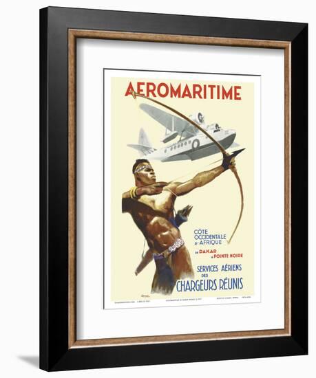 Aeromaritime - West Coast of Africa, from Dakar, Senegal to Pointe Noire, Congo-Brenet-Framed Art Print