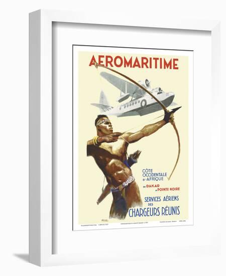 Aeromaritime - West Coast of Africa, from Dakar, Senegal to Pointe Noire, Congo-Brenet-Framed Art Print