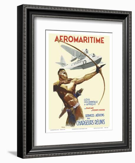 Aeromaritime - West Coast of Africa, from Dakar, Senegal to Pointe Noire, Congo-Brenet-Framed Art Print