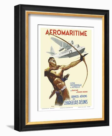 Aeromaritime - West Coast of Africa, from Dakar, Senegal to Pointe Noire, Congo-Brenet-Framed Art Print