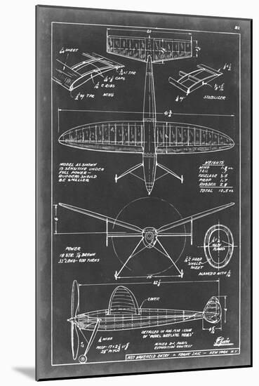 Aeronautic Blueprint III-Vision Studio-Mounted Art Print