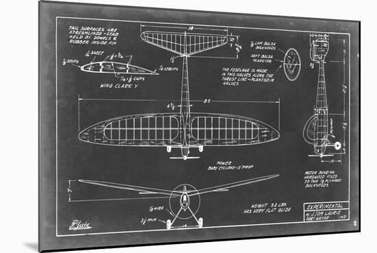 Aeronautic Blueprint VI-Vision Studio-Mounted Art Print