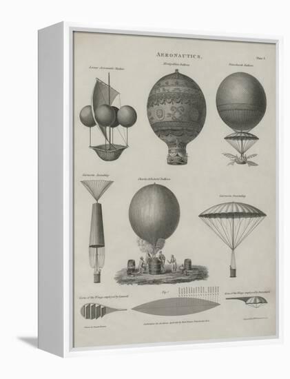 Aeronautics, Early Balloon Designs, c.1818-Joseph Clement-Framed Stretched Canvas