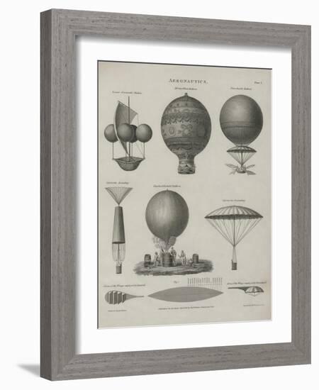 Aeronautics, Early Balloon Designs, c.1818-Joseph Clement-Framed Art Print