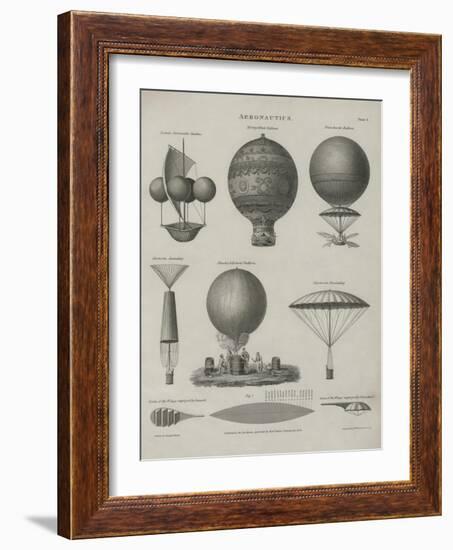 Aeronautics, Early Balloon Designs, c.1818-Joseph Clement-Framed Art Print