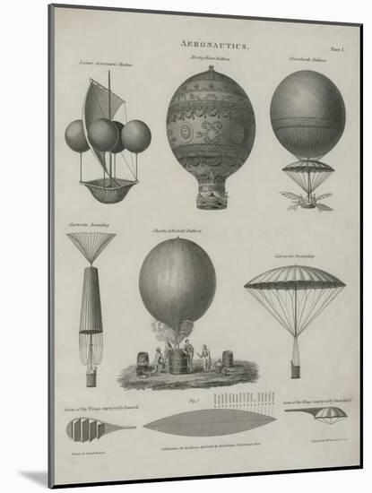 Aeronautics, Early Balloon Designs, c.1818-Joseph Clement-Mounted Art Print