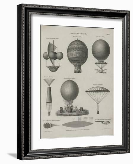 Aeronautics, Early Balloon Designs, c.1818-Joseph Clement-Framed Art Print