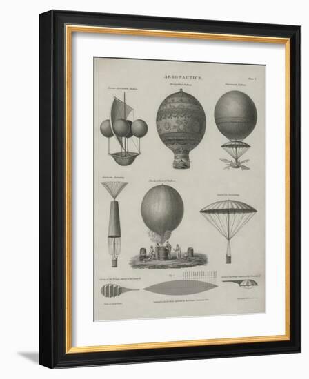 Aeronautics, Early Balloon Designs, c.1818-Joseph Clement-Framed Art Print