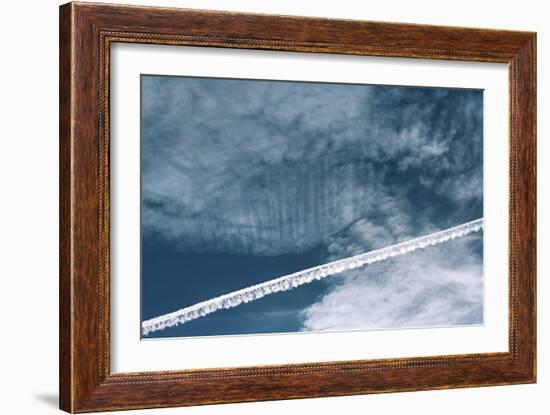 Aeroplane Contrail-Laurent Laveder-Framed Photographic Print