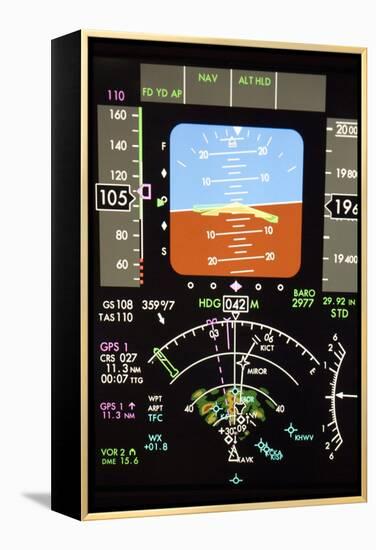 Aeroplane Control Panel Display-Mark Williamson-Framed Premier Image Canvas